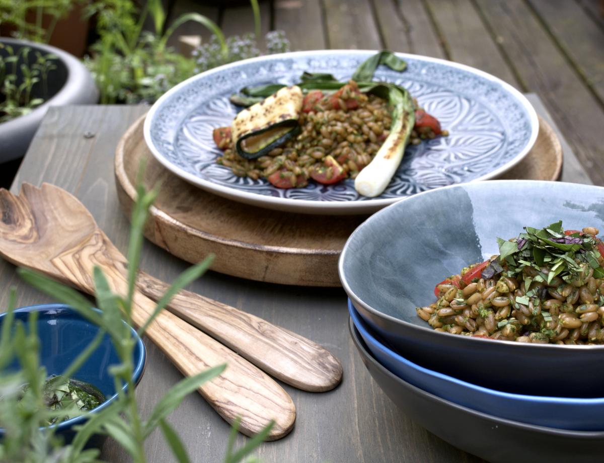Sommerfest Dinkelsalat Grillgemuese