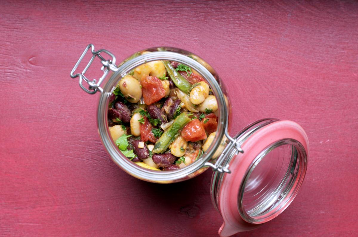 lauwarmer Bohnensalat