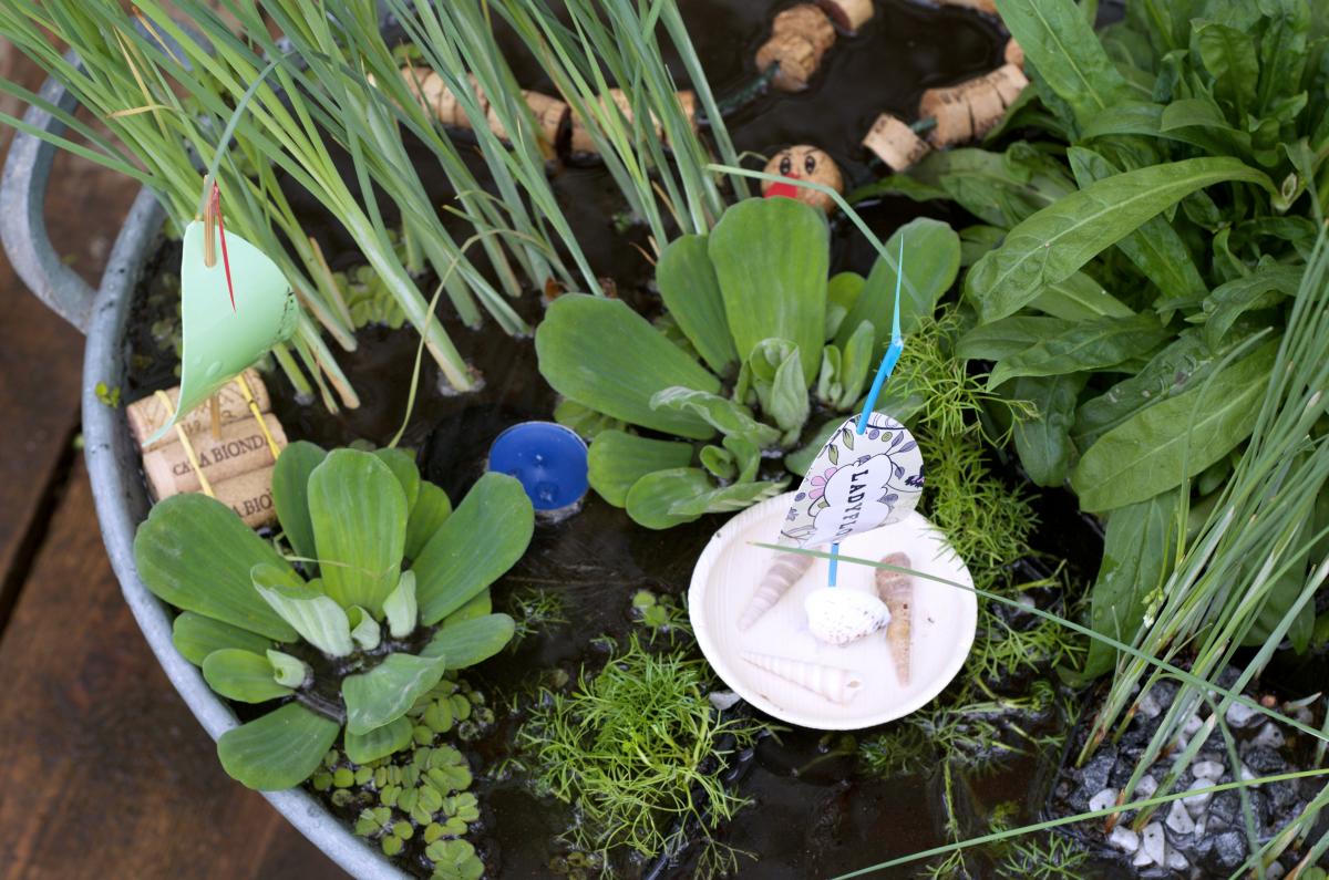 Miniteich und Upcycling